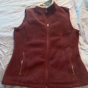 Burgundy Eddie Bauer fleece vest